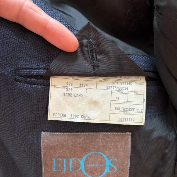 EIDOS Napoli Mens Wool Blazer Size 46R